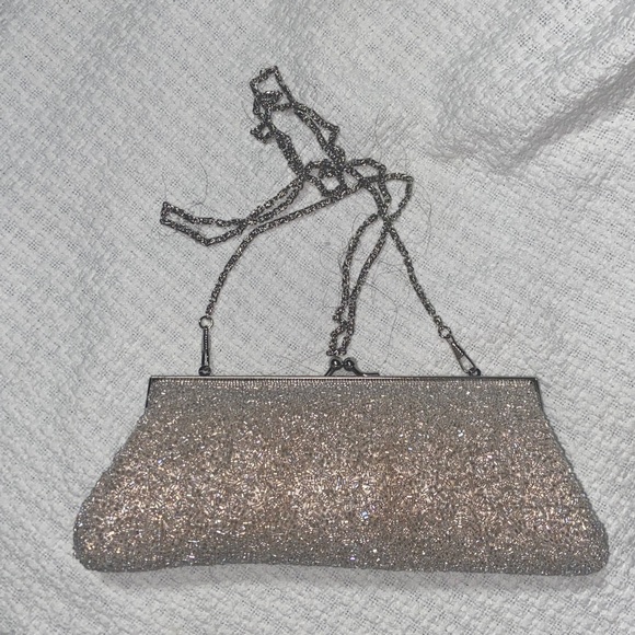 Vintage Like new Nite bags beaded clutch with chain crossbody strap - Picture 1 of 11